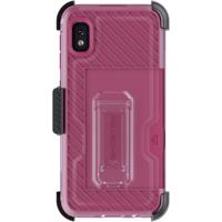 

Ghostek Iron Armor 3 Belt Clip Holster Case with Kickstand & Card Holder for Samsung Galaxy A10e Smartphone, Pink