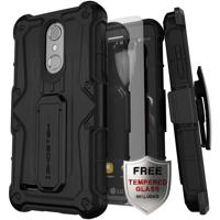 

Ghostek Iron Armor Rugged Case with Tempered Glass and Holster for LG K10/K30, Black