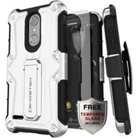 

Ghostek Iron Armor Rugged Case with Tempered Glass and Holster for LG K10/K30, White