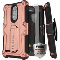 

Ghostek Iron Armor Rugged Case with Tempered Glass and Holster for LG K10/K30, Rose