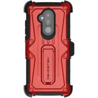 

Ghostek Iron Armor Rugged Case with Tempered Glass and Holster for Alcatel 7, Red