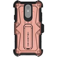 

Ghostek Iron Armor Rugged Case with Tempered Glass and Holster for LG Q7 Plus, Rose