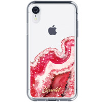 

Ghostek Agate Clear Glitter Sparkle Case for iPhone XR, Red