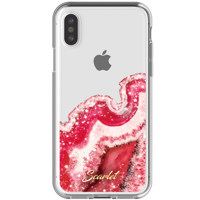 

Ghostek Agate Clear Glitter Sparkle Case for iPhone XS Max, Red