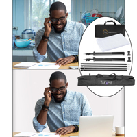 

Glow Work from home conference background kit