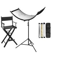 

Glow ArcLight II Curved Reflector Kit With Film Director's Chair and 7.2' Pro Air-Cushioned Heavy-Duty Light Stand