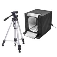 

Glow LED Studio-Cube Portable Shooting Tent with Dimmer (17") + 58" 3 Section Tripod with 3-Way Head