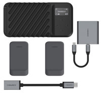 

GNARBOX GNARBOX 2.0 SSD 512GB Rugged Backup Device - Bundle With 2 pack GNARBOX 2.0 Lithium Ion Battery, GNARBOX XQD Reader with microSD/SD UHS-II, GNARBOX USB-C to A Dongle