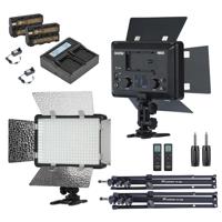

Godox LF308BI 2-Light Variable Color LED Video Light with Flash Sync Kit, Includes Light Stands and Battery