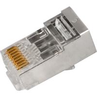 

Go Simply Connect Shielded Internal Ground Pass Thru RJ45 Modular Plugs for Cat5e STP, 50-Pack, Jar