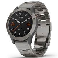 

Garmin fenix 6 Pro Sapphire Edition Multisport GPS Smartwatch, Titanium Gray with Titanium Band