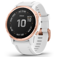 

Garmin fenix 6S Pro GPS Smartwatch, Rose Gold with White Band