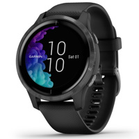 

Garmin Venu GPS Smartwatch, Slate Stainless Steel Bezel with Black Case and Silicone Band