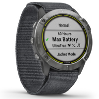 

Garmin Enduro GPS Solar Smartwatch, Stainless Steel Gray with Gray UltraFit Nylon Band