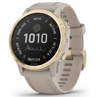 

Garmin fenix 6S Pro Solar Edition GPS Smartwatch, Light Gold with Light Sand Band