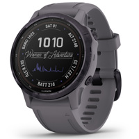 

Garmin fenix 6S Pro Solar Edition GPS Smartwatch, Amethyst Steel with Shale Gray Band