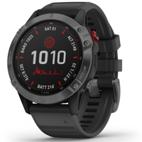 

Garmin fenix 6 Pro Solar Edition GPS Smartwatch, Slate Gray with Black Band