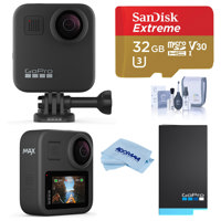 

GoPro MAX 360 Action Camera - Bundle With 32GB MicroSDHC Card, GoPro 1600mAh Lithium-Ion Rechargeable Battery, Cleaning Kit, Microfiber Cloth