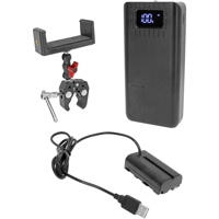 

GyroVu High Capacity 30,000 mAh Power Bank, Clamp Mount and USB to Sony-L-Series Battery Adapter Cable