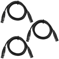 

H&A 3 Pack Elite Pro 6' XLR M to XLR F Microphone Cable with Rean by Neutrik Gold Connectors