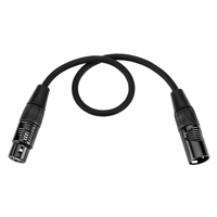 

H&A Platinum Pro Quad 1' XLR M to XLR F Microphone Cable with Rean by Neutrik Gold Connectors