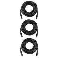 

H&A 3-Pack Platinum Pro Quad XLR M to XLR F Microphone Cable with Rean by Neutrik Gold Connectors, 100'