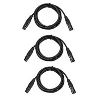 

H&A 3-Pack Platinum Pro Quad XLR M to XLR F Microphone Cable with Rean by Neutrik Gold Connectors, 6'