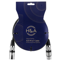 

H&A Value Series, 2 Pack XLR M to F Professional Microphone Cable - 3'