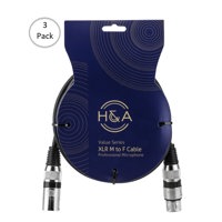 

H&A Value Series, 3 Pack XLR M to F Professional Microphone Cable - 6'