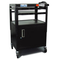 

Hamilton Buhl CABT4226E-5 Height Adjustable AV Media Cart with Security Cabinet and 2 Pull Out Shelves
