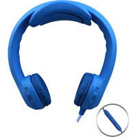 

Hamilton Buhl Flex-PhonesXL Indestructible Single-Construction Headset for Teens with In Line Mic, Blue