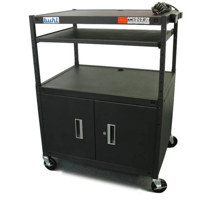 

Hamilton Buhl HABC3224E Height Adjustable AV Media Cart with Security Cabinet and Laptop Shelf