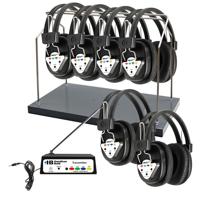 

Hamilton Buhl 6 Station Wireless Listening Center, Includes W900-Multi Wireless Transmitter, 6x W901-Multi Wireless Multi-Channeled Headphones, HH Steel Headphone Rack
