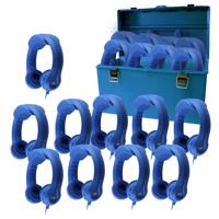 

Hamilton Buhl Lab Pack of 18 Blue Flex-Phones Indestructible Foam Headphones with 3.5mm Stereo Plug, Plastic Carry Case