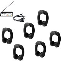 

Hamilton Buhl 6 Person Wireless Listening Center with 6 FLEXW1BK Headphones (Black)