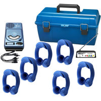 

Hamilton Buhl 6 Person Wireless Listening Center with 6 FLEXW1 Headphones (Blue), HACX-205 CD Player & LCP Carrying Case