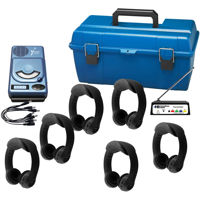 

Hamilton Buhl 6 Person Wireless Listening Center with 6 FLEXW1BK Headphones (Black), HACX-205 CD Player & LCP Carrying Case