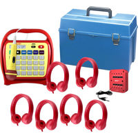 

Hamilton Buhl Juke24 Flex (Red) 6 Person Listening Center with 6 Kids Headphones (Red) and HMC Case