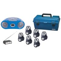 

Hamilton Buhl 6 User Wireless Bluetooth CD Listening Center with W900 Wireless Transmitter, MPC-5050 Boombox, Lockable Carrying Case