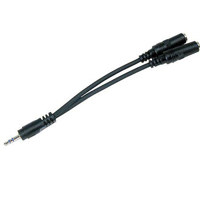 

Hamilton Buhl Stereo 3.5mm Mini Plug to Two Standard (1/4') Phone Jacks Audio Adapter Cable, 6"