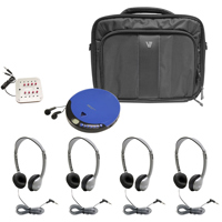 

Hamilton Buhl 4 Station Ultra Portable CD Listening Center with HACX-114 CD Player, JBP-8SV Jackbox, 4 x MS2L Headphones, Carrying Case