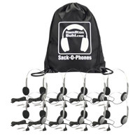 

Hamilton Buhl Sack-O-Phones 10 HA1A Personal Headsets with Wire Head Band Foam Ear Cushions