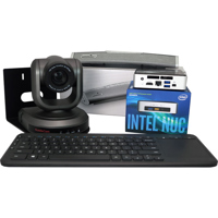 

HuddleCamHD TEAMPLUS Video Collaboration Solution Kit, Includes 10x Gen 3 USB Conference Cameras, Acoustic Magic Voice Tracker II Mic Array, Keyboard, Intel i5 NUC Mini PC and Quicklaunch PE Command Software