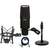 

Heil Sound PR30B Large Diameter Dynamic Cardioid Studio Microphone, Black Body, Red End Grill- Bundle With Heil Sound PRSM Shock Mount, H&A Telescoping Tabletop Microphone Stand, 20' XLR Microphone Cable