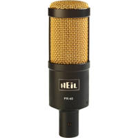 

Heil Sound PR40 Large Diameter Dynamic Cardioid Studio Microphone, Black Body, Gold Grill
