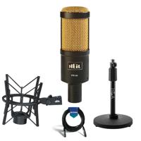 

Heil Sound PR40 Large Diameter Dynamic Cardioid Studio Microphone, Black Body, Gold Grill - Bundle With Heil Sound PRSM Shock Mount, H&A Telescoping Tabletop Microphone Stand, 20' XLR Microphone Cable