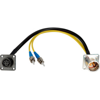

Camplex 6" Lemo EDW to Duplex ST Fiber & 8-Pin RG Chassis Mount Inline Breakout Cable