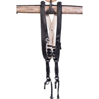 

HoldFast Gear Money Maker 2-Camera American Bison Leather Harness, No D-Rings, Black, Silver Hardware, Large