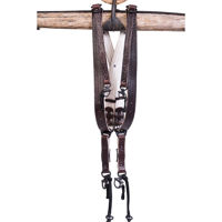 

HoldFast Gear Money Maker 2-Camera American Bison Leather Harness, No D-Rings, Mahogany, Silver Hardware, Large