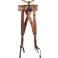 

HoldFast Gear Money Maker 2-Camera American Bison Leather Harness, No D-Rings, Mahogany, Silver Hardware, Medium